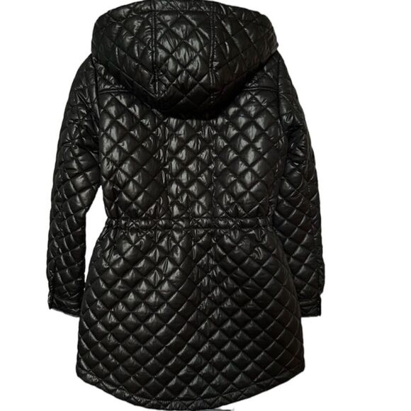 Kate Spade NWT black quilted jacket with removable hood - Picture 2 of 4
